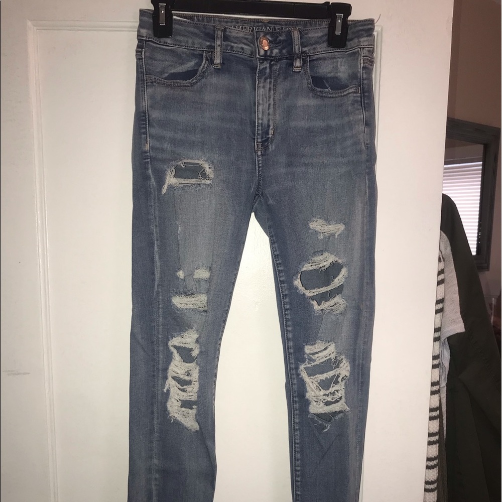 American Eagle Distressed Light Skinny Jeans